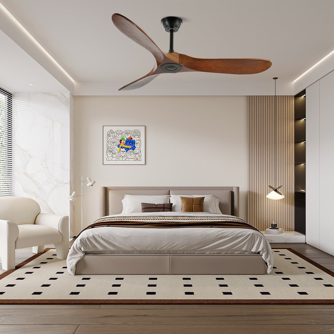 Orano Wood Ceiling Fan-Neutral Decor