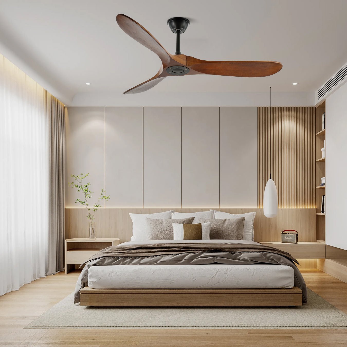 Orano Wood Ceiling Fan-Neutral Decor