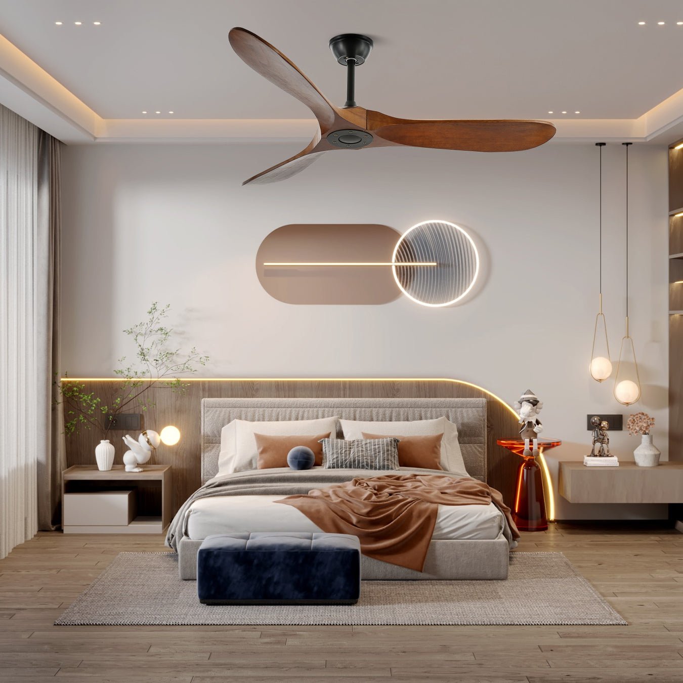 Orano Wood Ceiling Fan-Neutral Decor