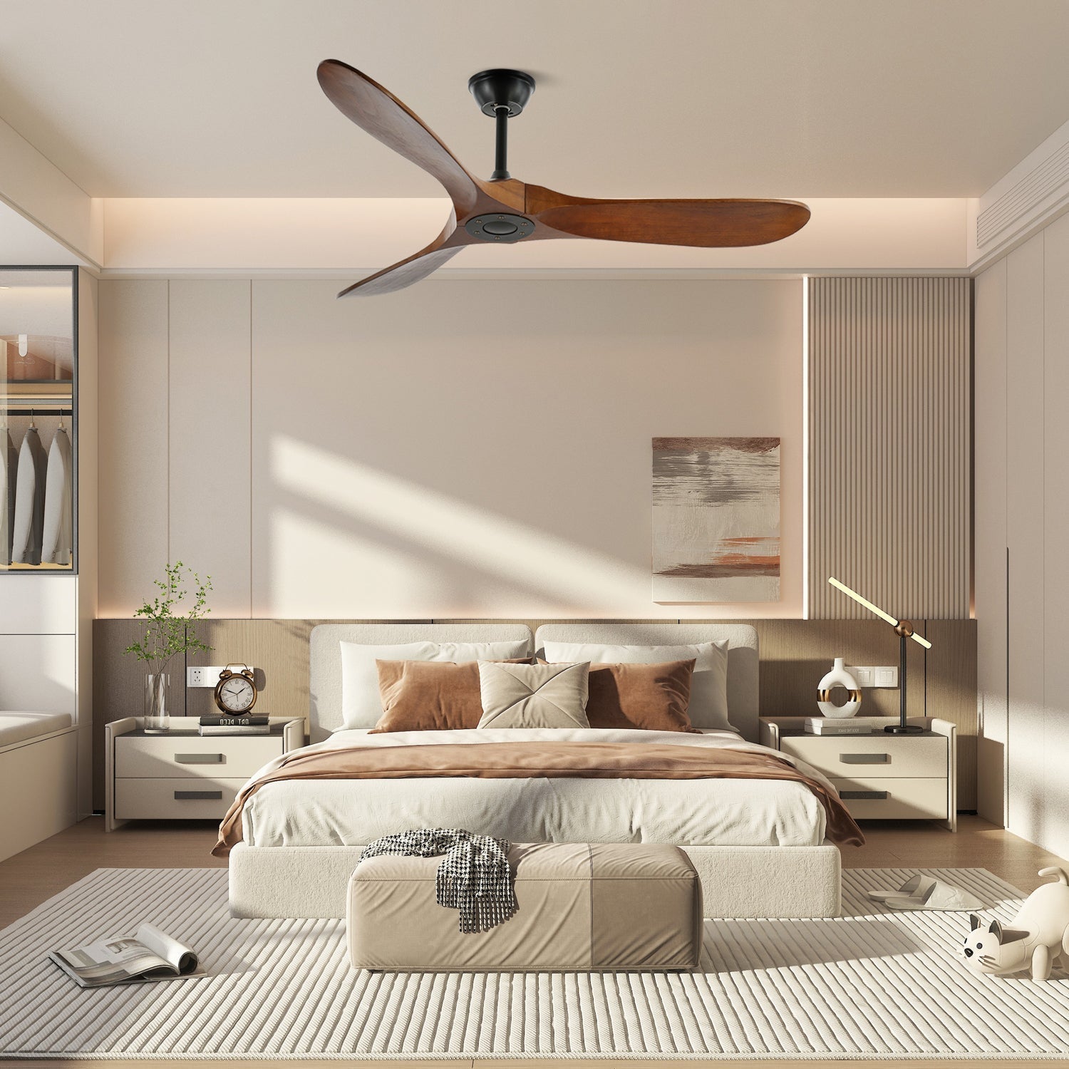 Orano Wood Ceiling Fan-Neutral Decor
