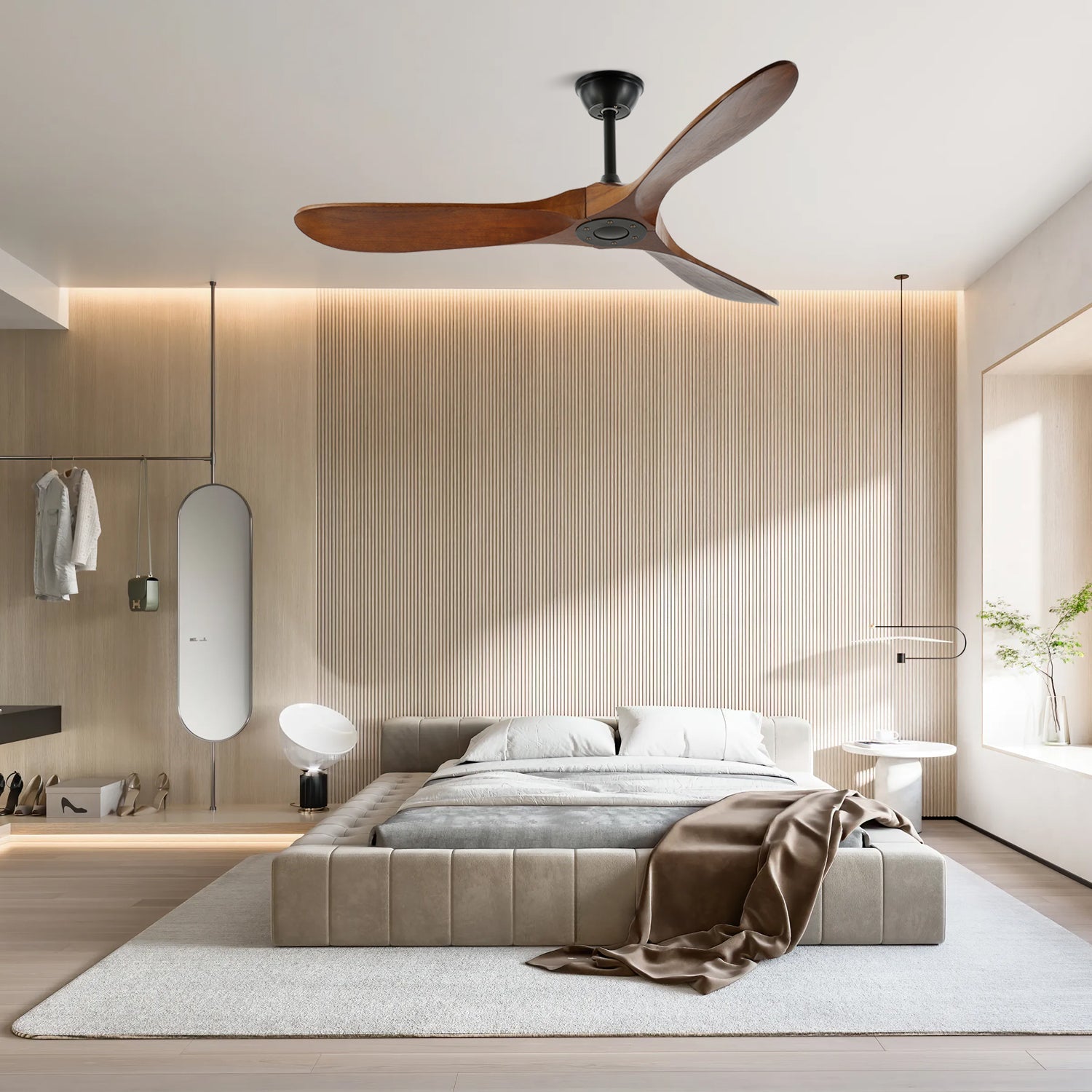 Orano Wood Ceiling Fan-Neutral Decor