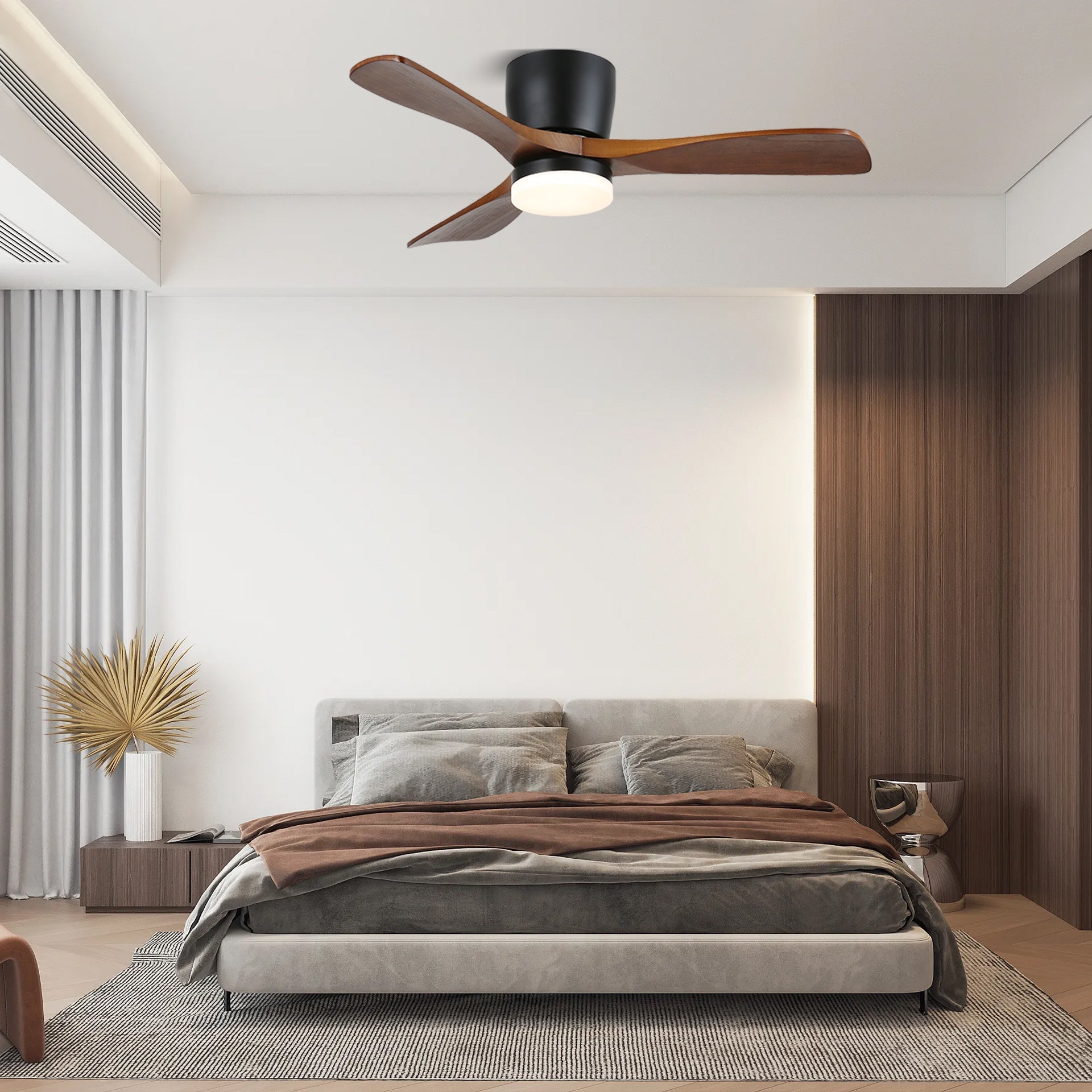 Brinor Minimalist Wood Ceiling Fan Light-Neutral Decor