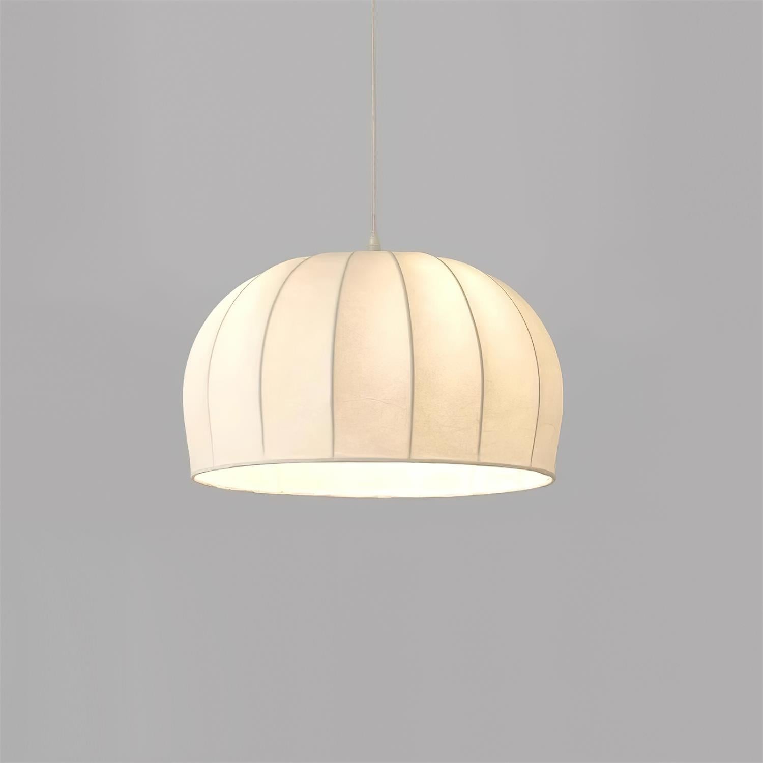 Nova White Fabric Dome  Pendant Light