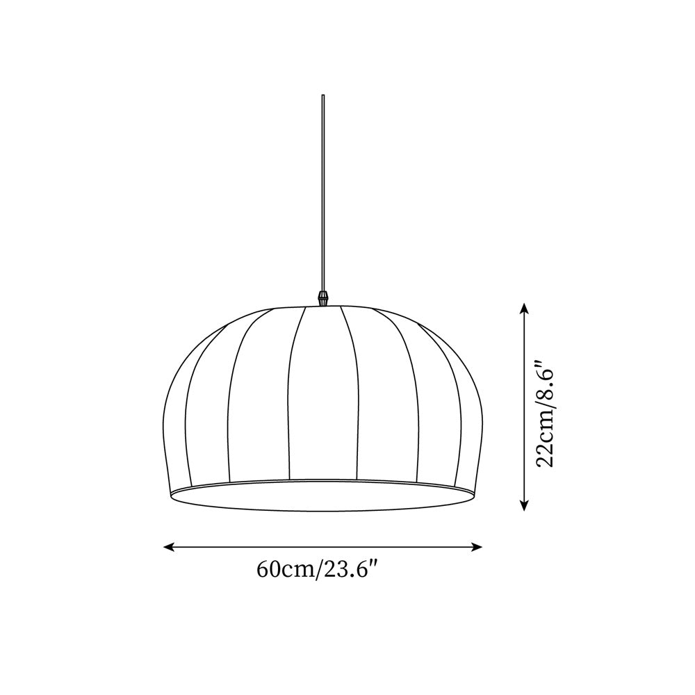 Nova White Fabric Dome  Pendant Light