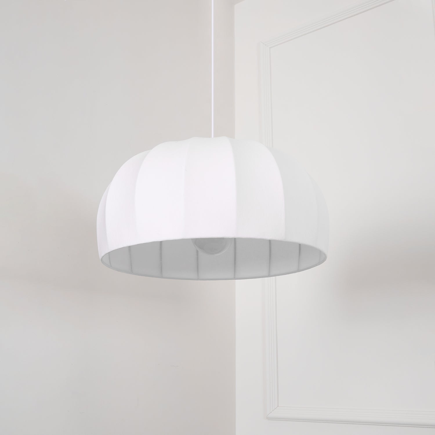 Nova White Fabric Dome  Pendant Light