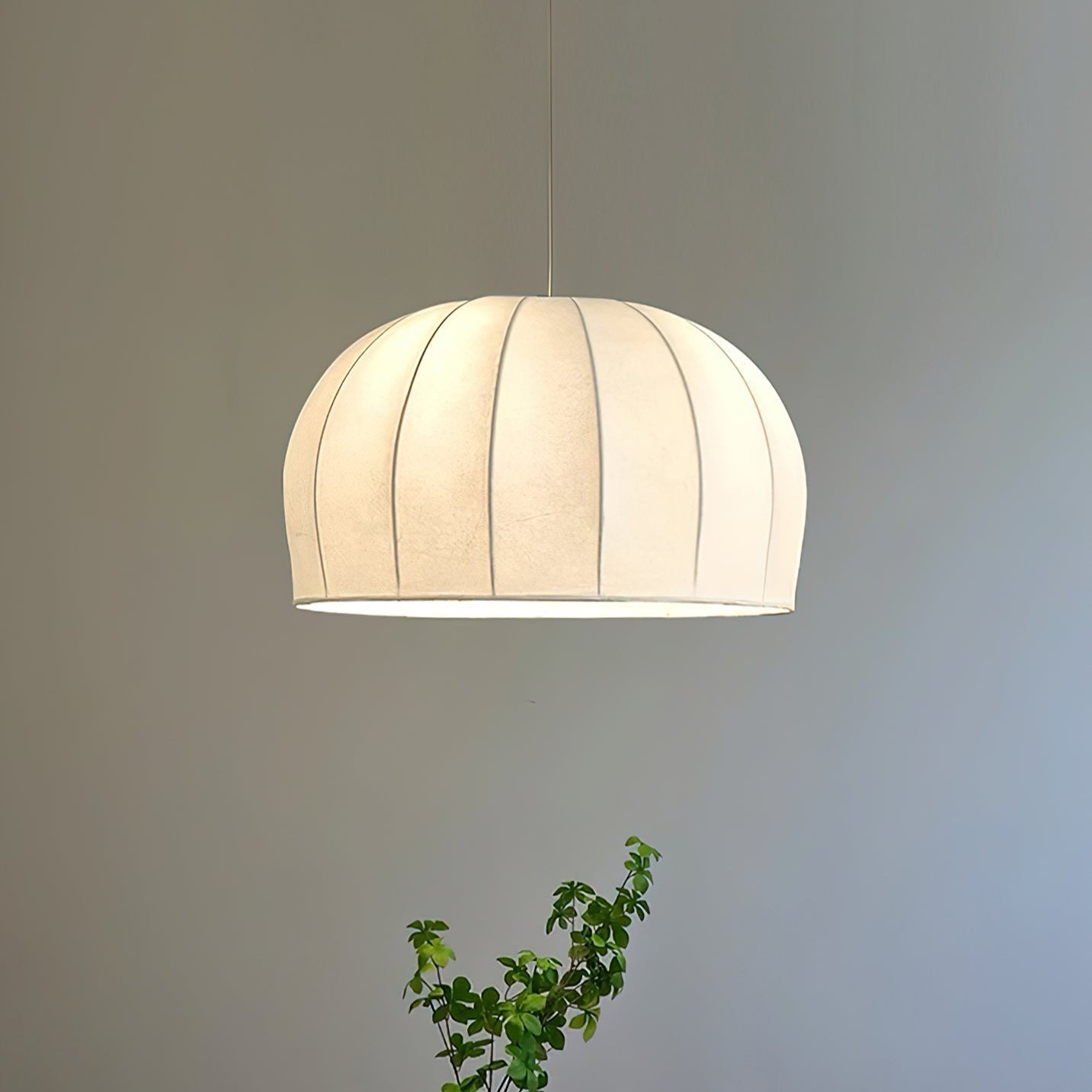 Nova White Fabric Dome  Pendant Light