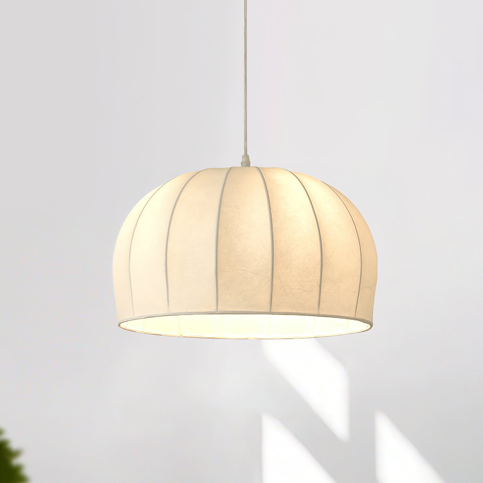 Nova White Fabric Dome  Pendant Light