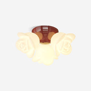 Ceiling Light Metal Canopy and PE Rose Shape Floral Artistic Accent
