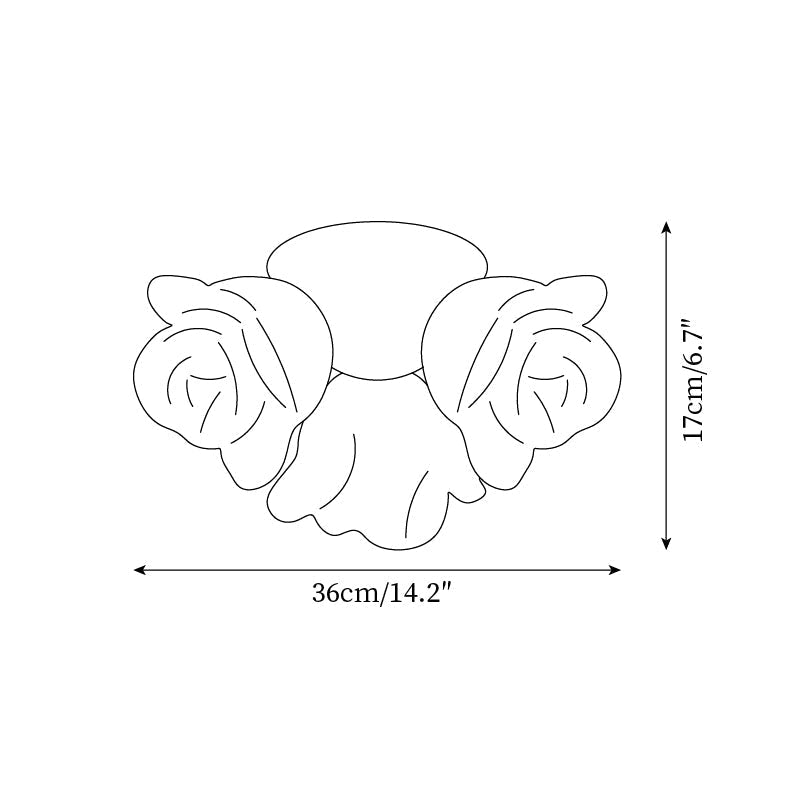 Ceiling Light Metal Canopy and PE Rose Shape Floral Artistic Accent
