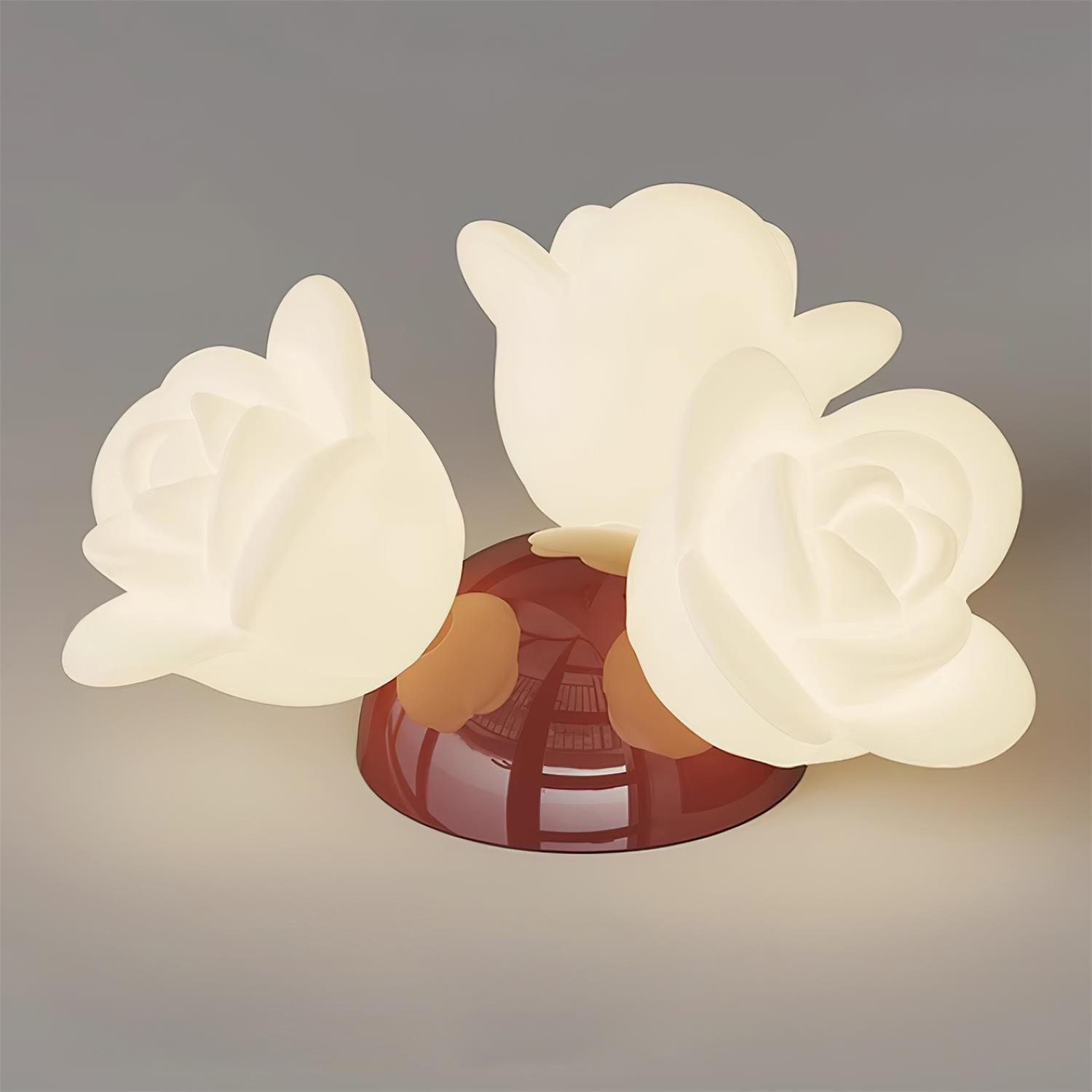 Ceiling Light Metal Canopy and PE Rose Shape Floral Artistic Accent