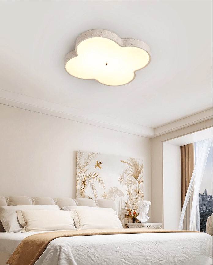 Aethel Cloud Travertine Ceiling Lamp-Neutral Decor