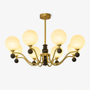 Ershaan Sphere Elegance Vintage Brass Wood Chandelier-Neutral Decor
