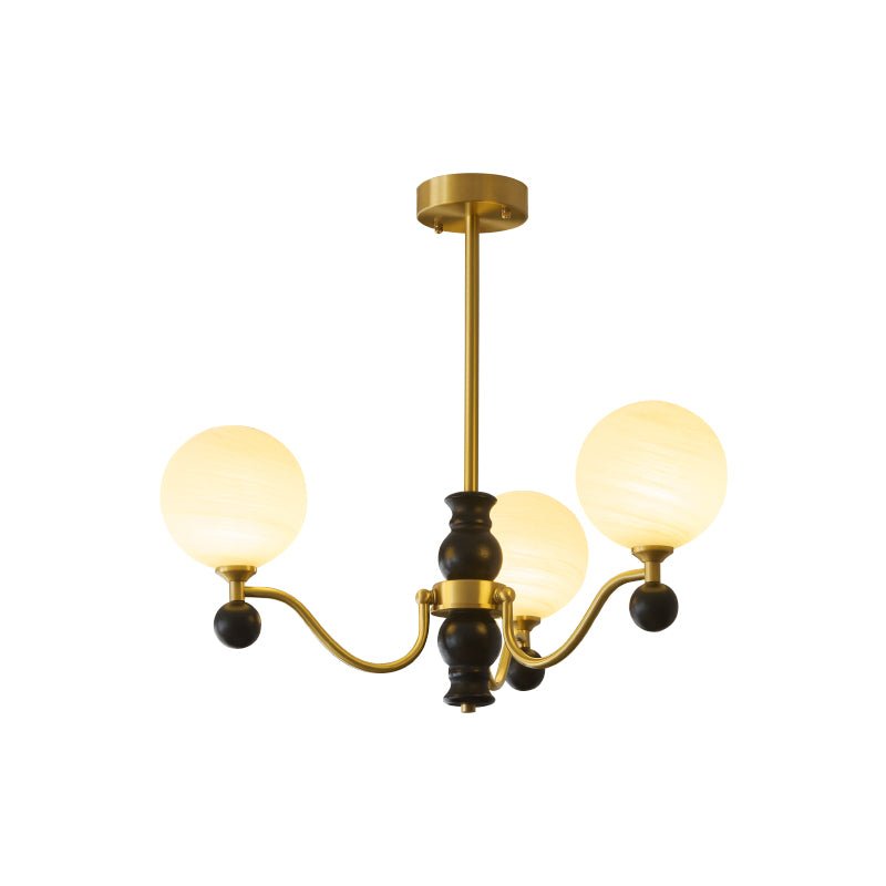 Ershaan Sphere Elegance Vintage Brass Wood Chandelier-Neutral Decor