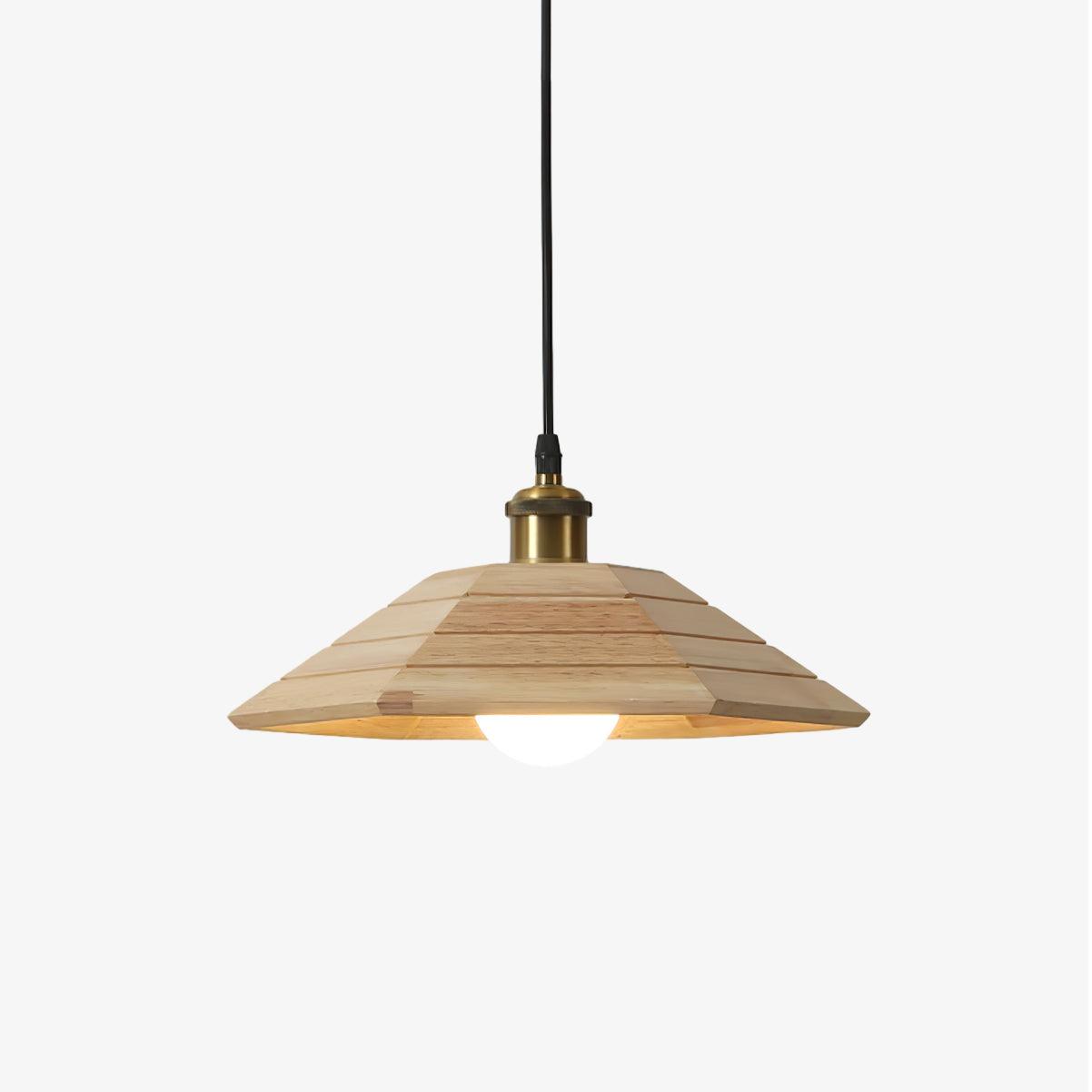 Evys Traditional Art Wood Pendant Light-Neutral Decor