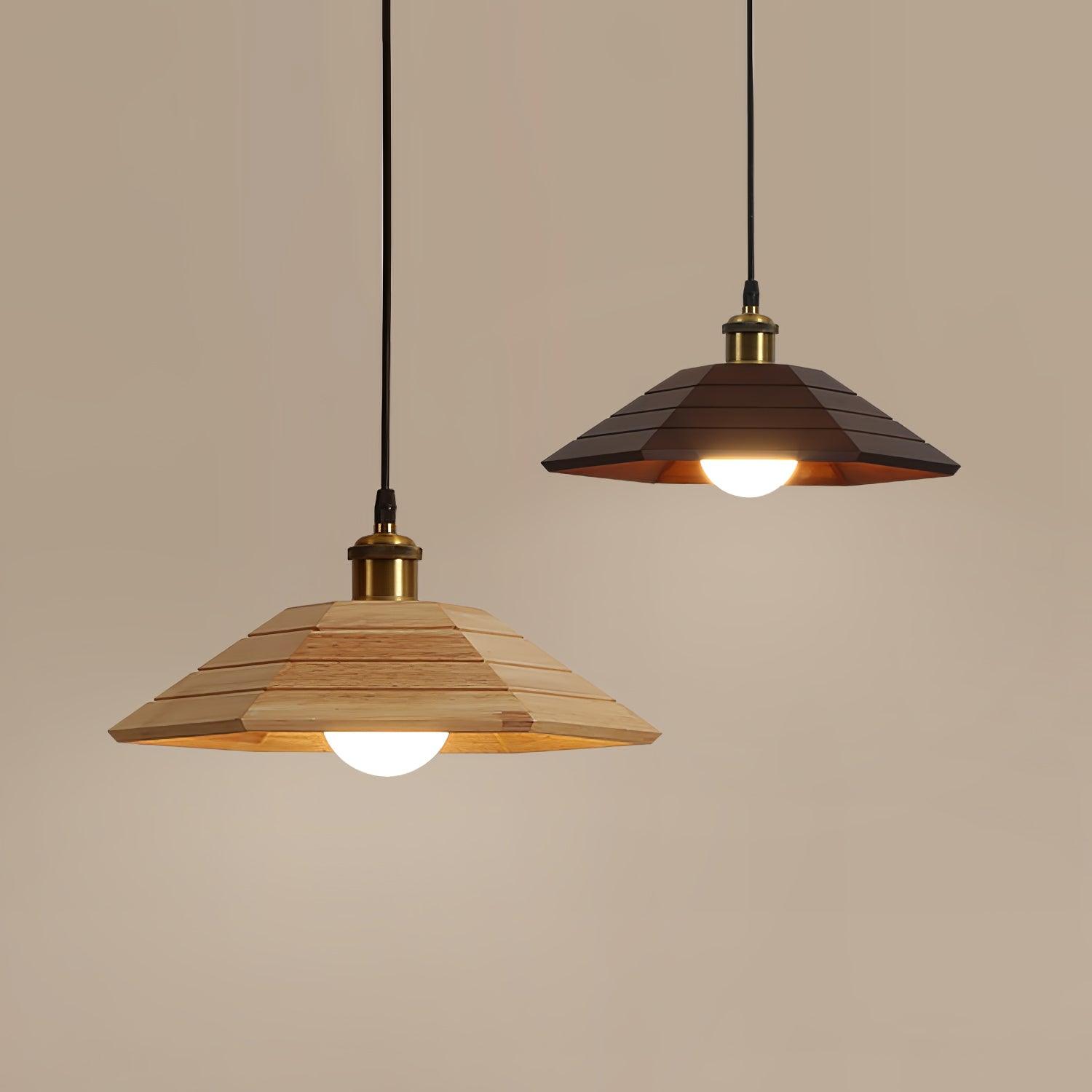 Evys Traditional Art Wood Pendant Light-Neutral Decor