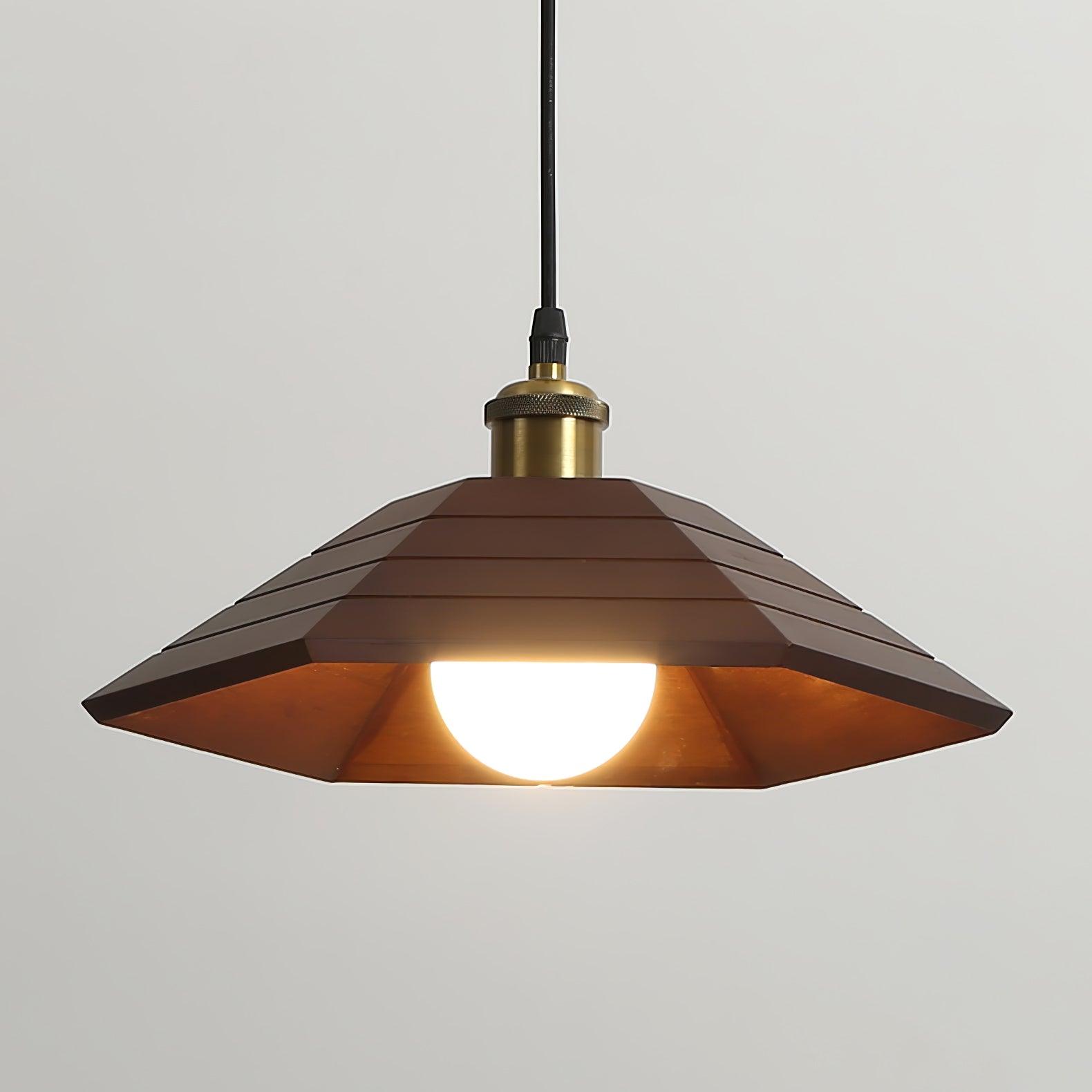 Evys Traditional Art Wood Pendant Light-Neutral Decor