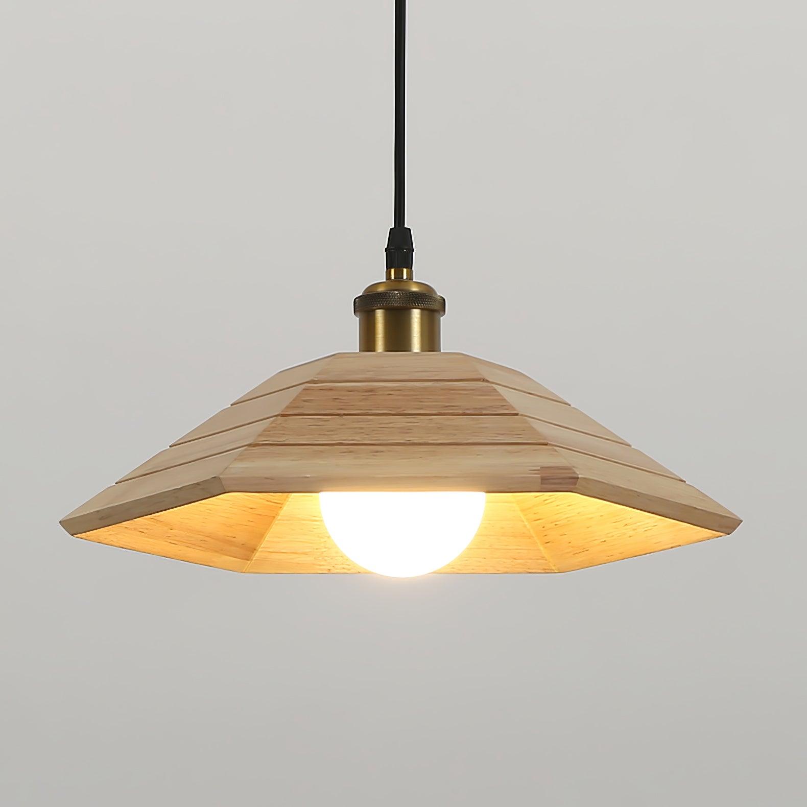 Evys Traditional Art Wood Pendant Light-Neutral Decor
