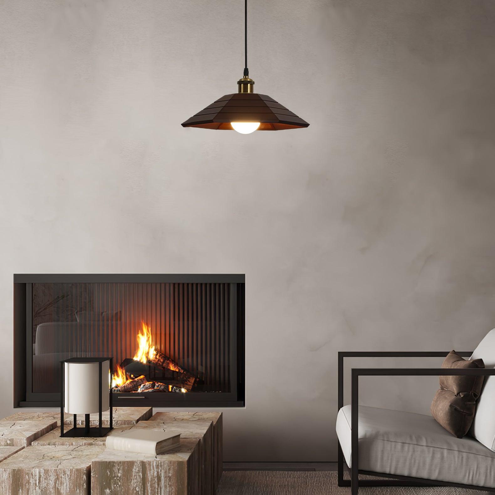 Evys Traditional Art Wood Pendant Light-Neutral Decor