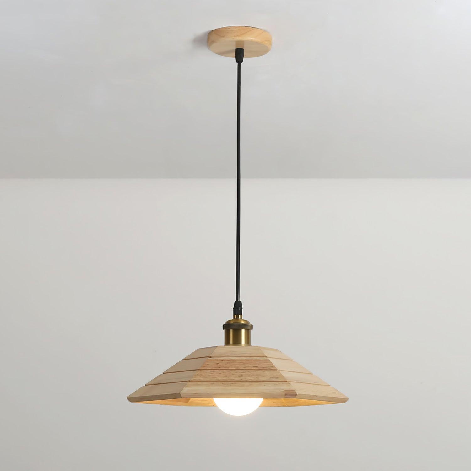 Evys Traditional Art Wood Pendant Light-Neutral Decor