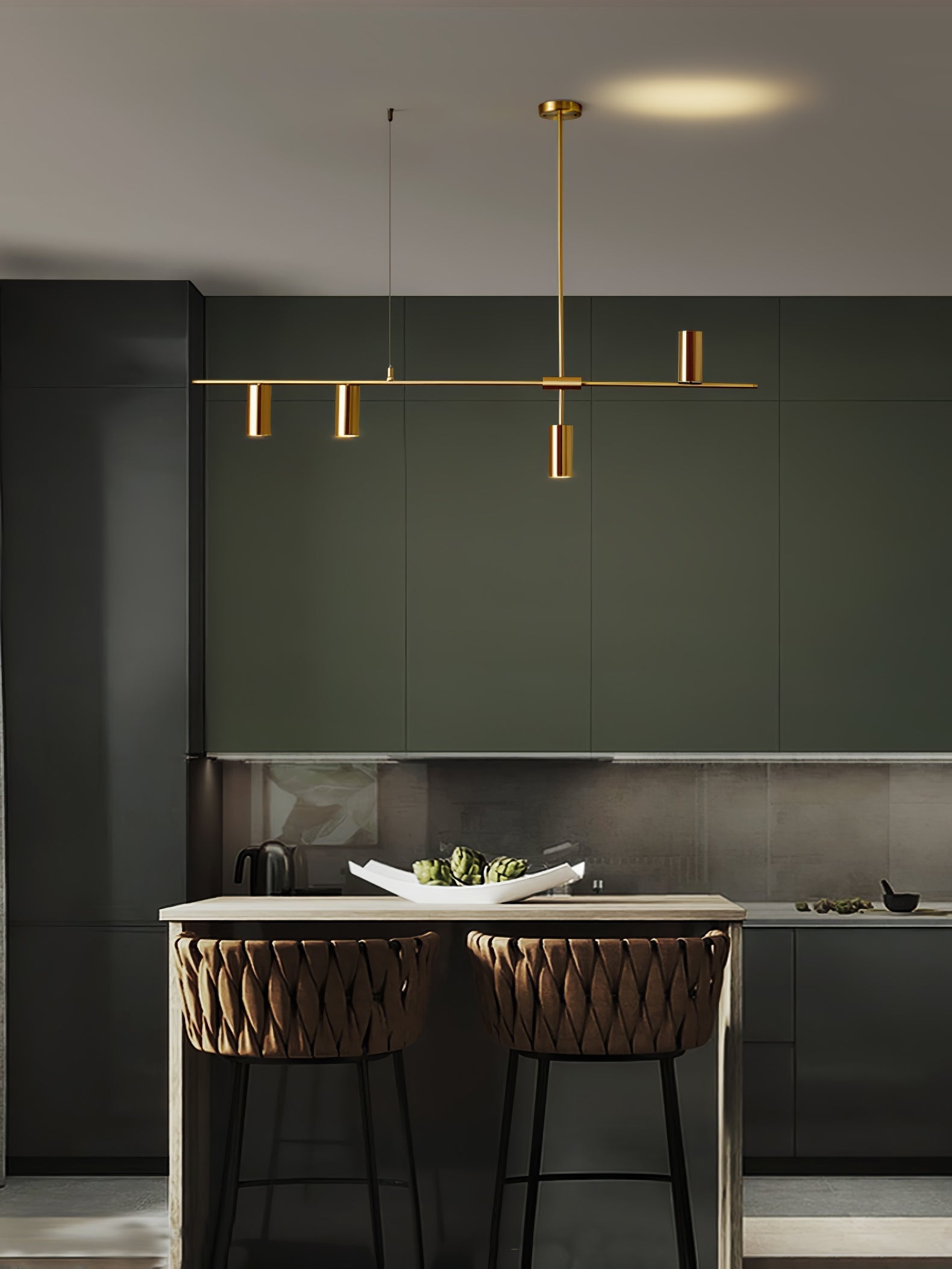 Lustra Chandelier Brass Linear Cassandra Elegant-Neutral Decor