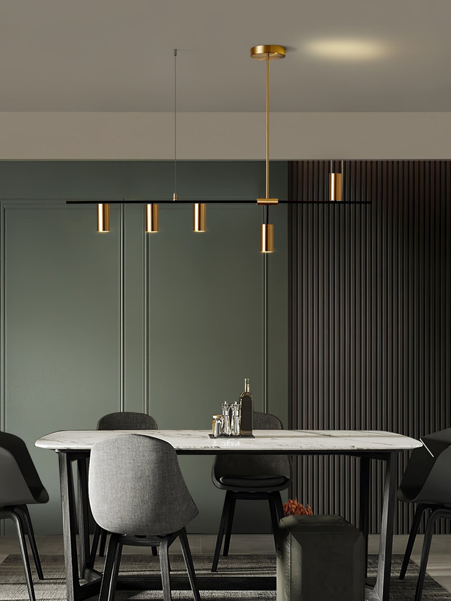 Lustra Chandelier Brass Linear Cassandra Elegant-Neutral Decor