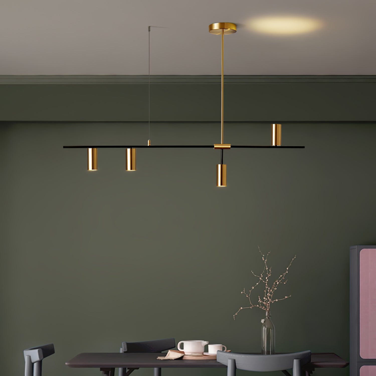 Lustra Chandelier Brass Linear Cassandra Elegant-Neutral Decor