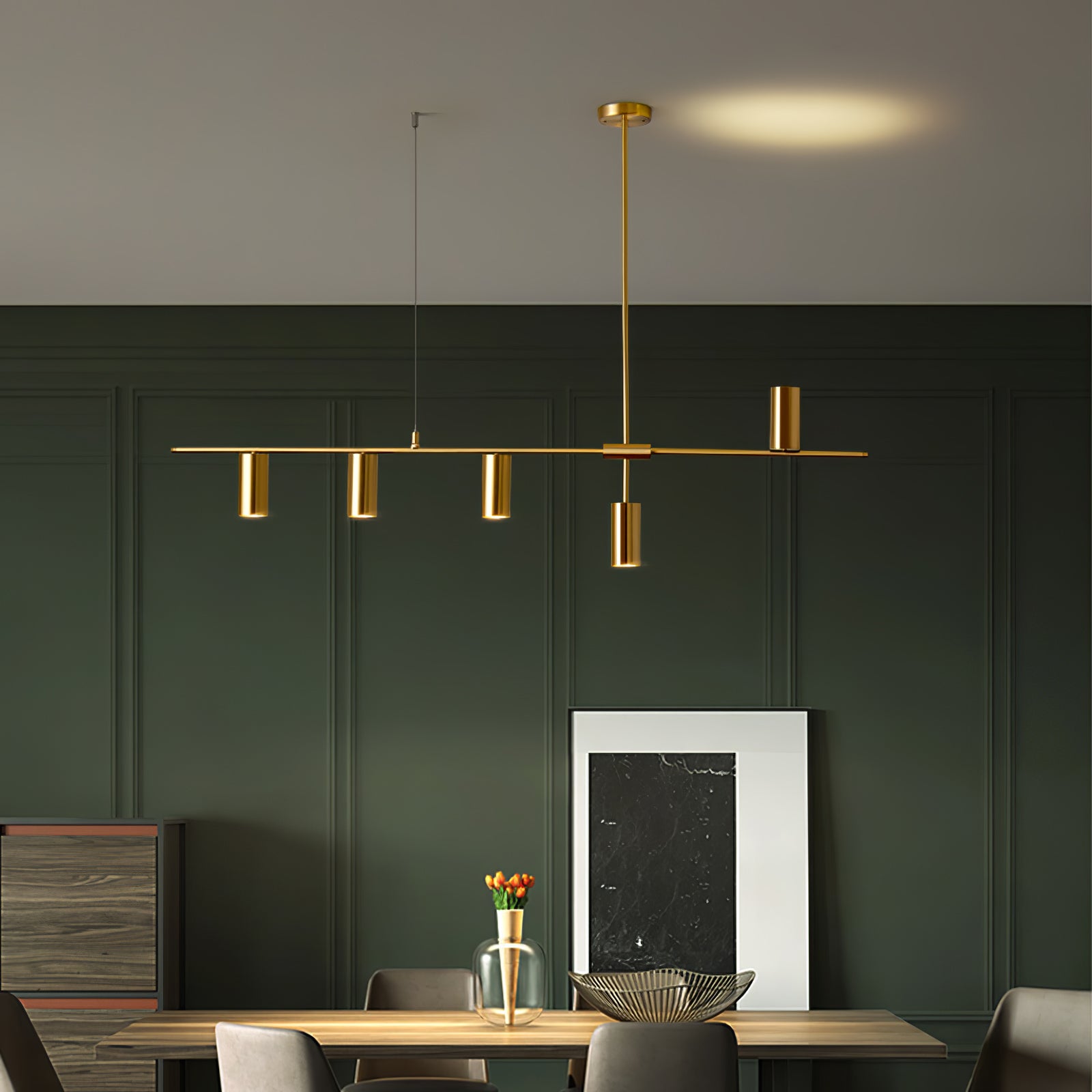 Lustra Chandelier Brass Linear Cassandra Elegant-Neutral Decor