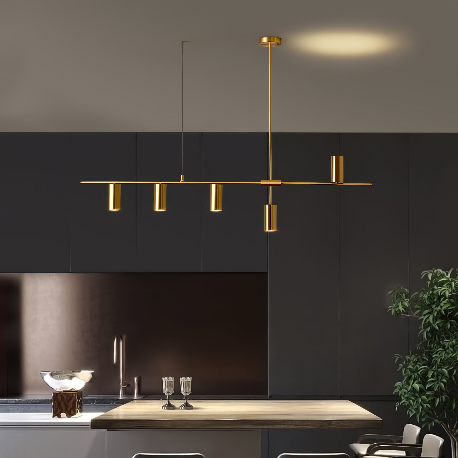 Lustra Chandelier Brass Linear Cassandra Elegant-Neutral Decor