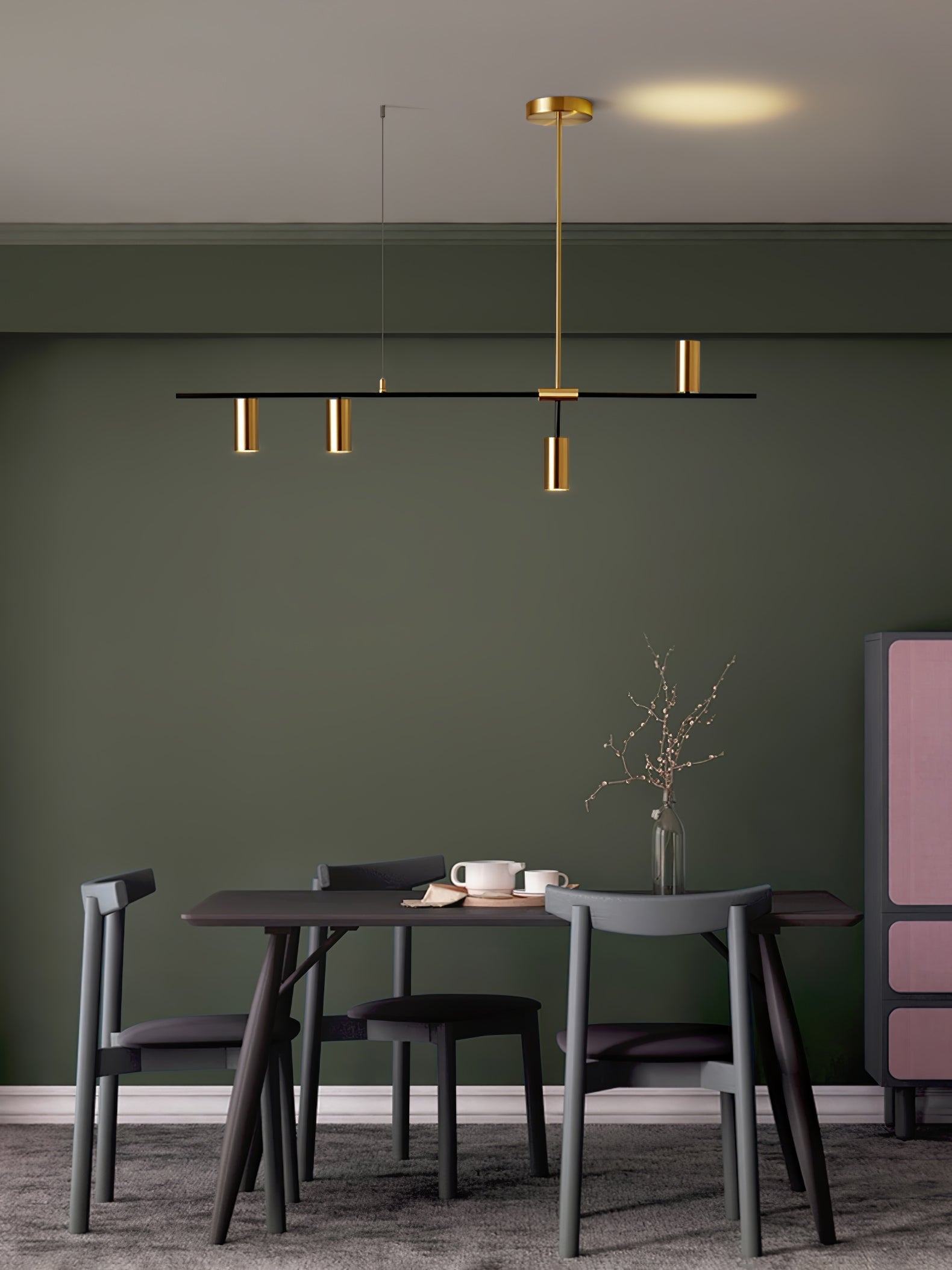 Lustra Chandelier Brass Linear Cassandra Elegant-Neutral Decor