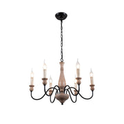 Afralia Modern Industrial Wooden Chandelier