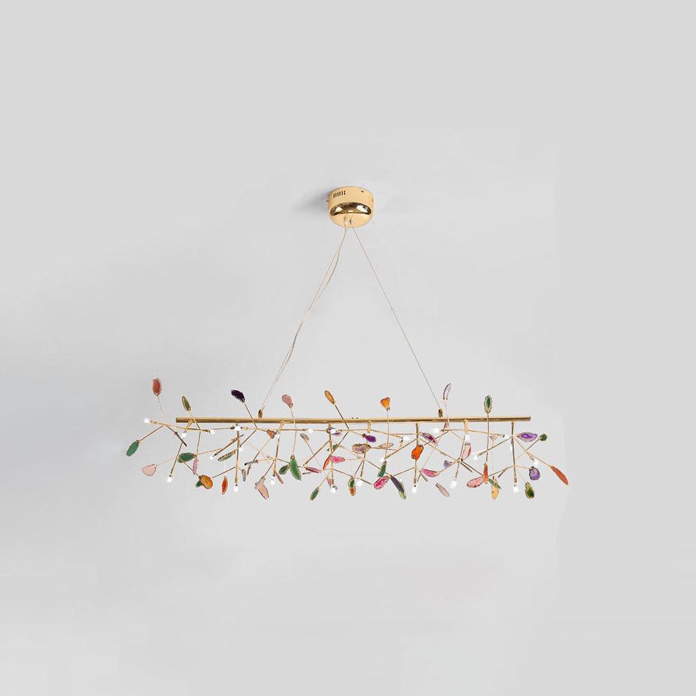 Ulenor Chandelier Colorful Leaf Gilded Arms-Neutral Decor