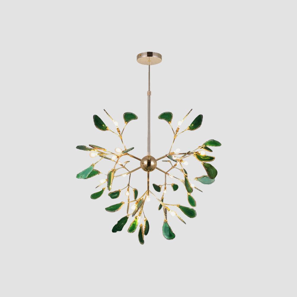 Ulenor Chandelier Colorful Leaf Gilded Arms-Neutral Decor