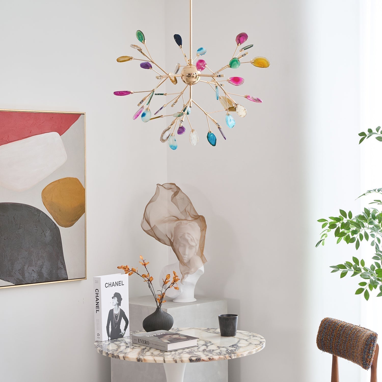 Agate Chandelier Colorful Branching - Neutralighting