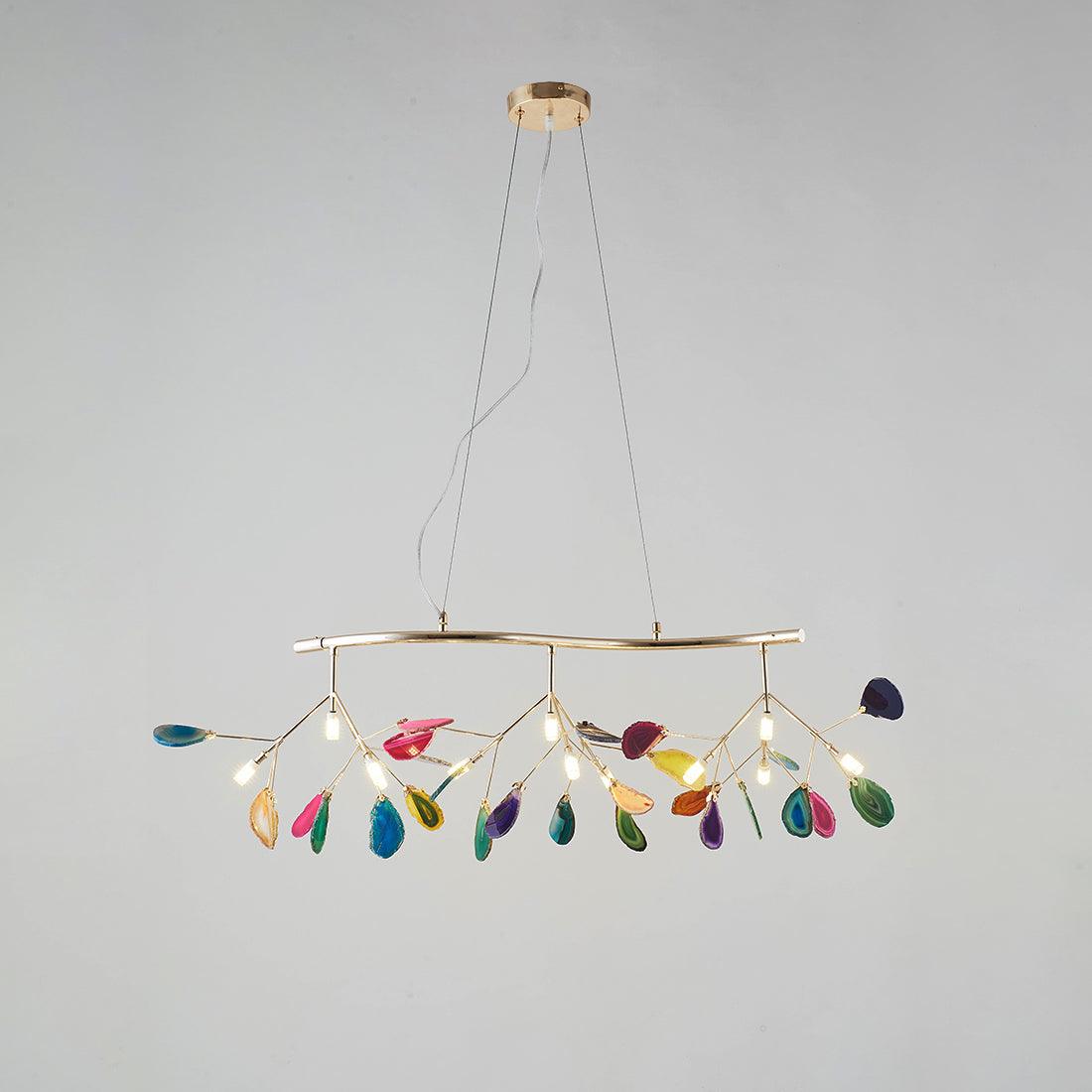 Ulenor Chandelier Colorful Leaf Gilded Arms-Neutral Decor