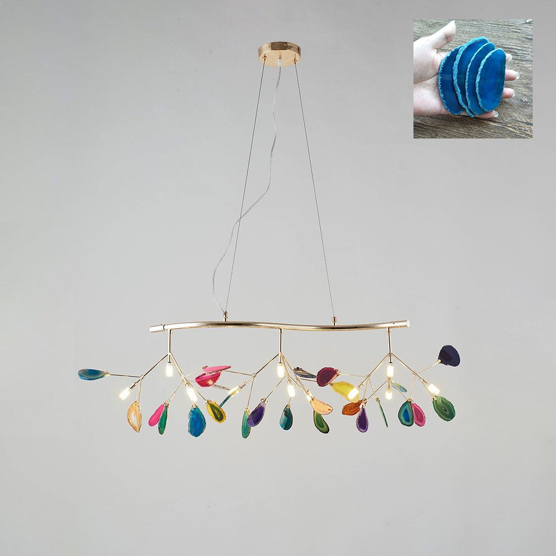 Ulenor Chandelier Colorful Leaf Gilded Arms-Neutral Decor