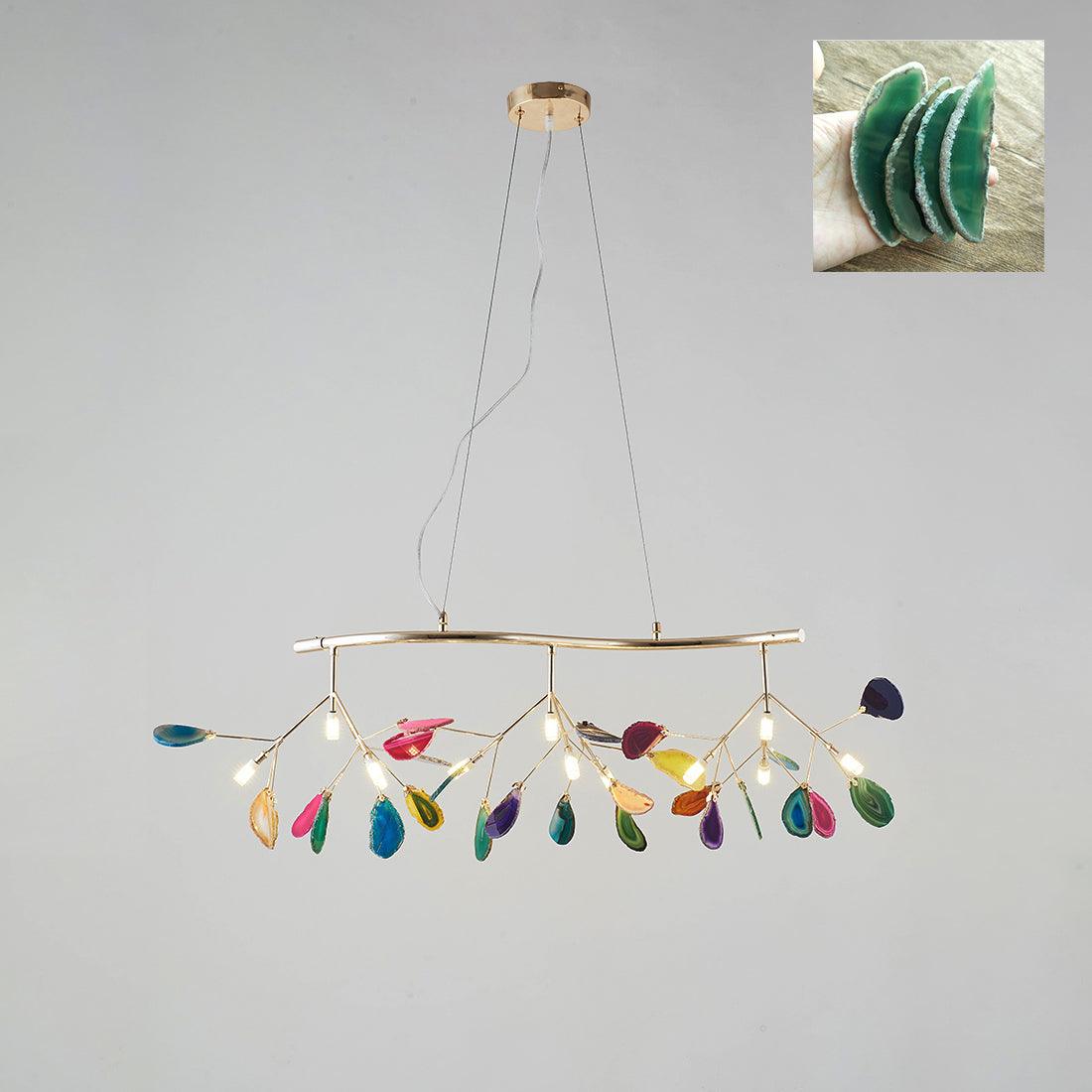 Ulenor Chandelier Colorful Leaf Gilded Arms-Neutral Decor