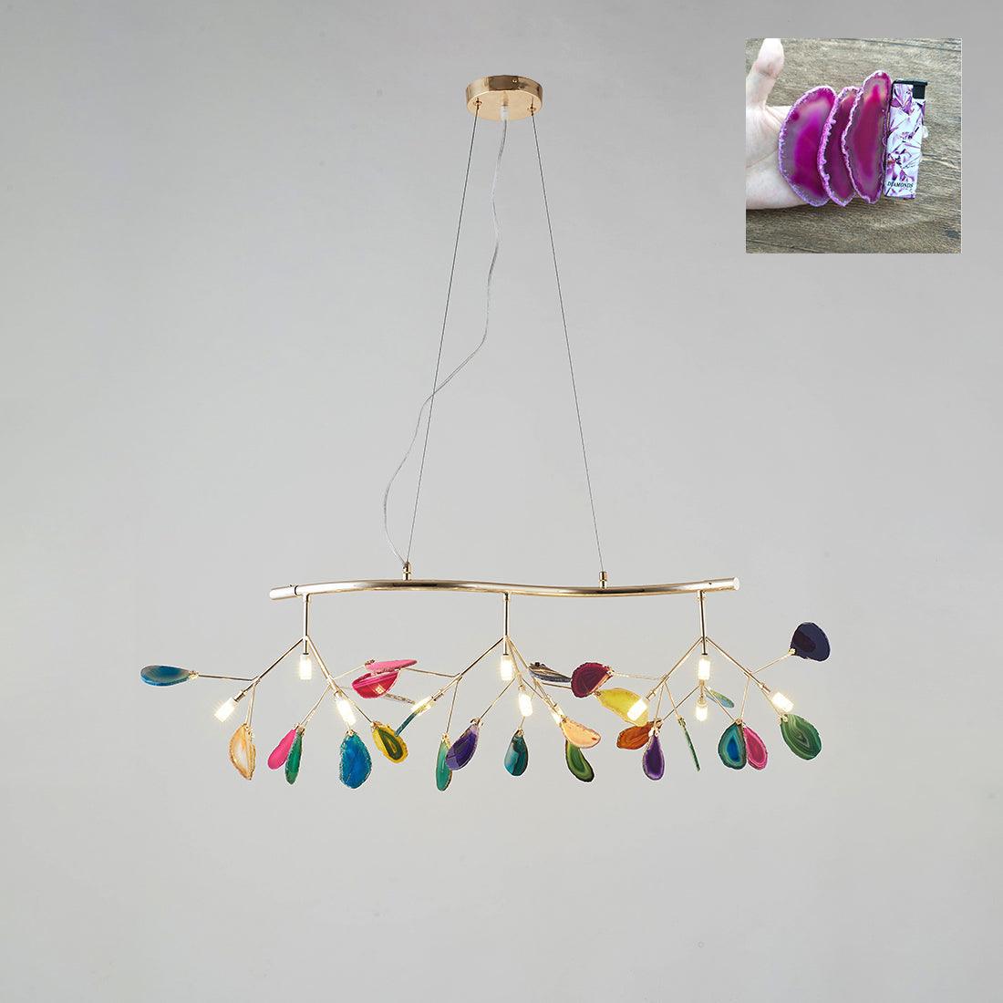 Ulenor Chandelier Colorful Leaf Gilded Arms-Neutral Decor