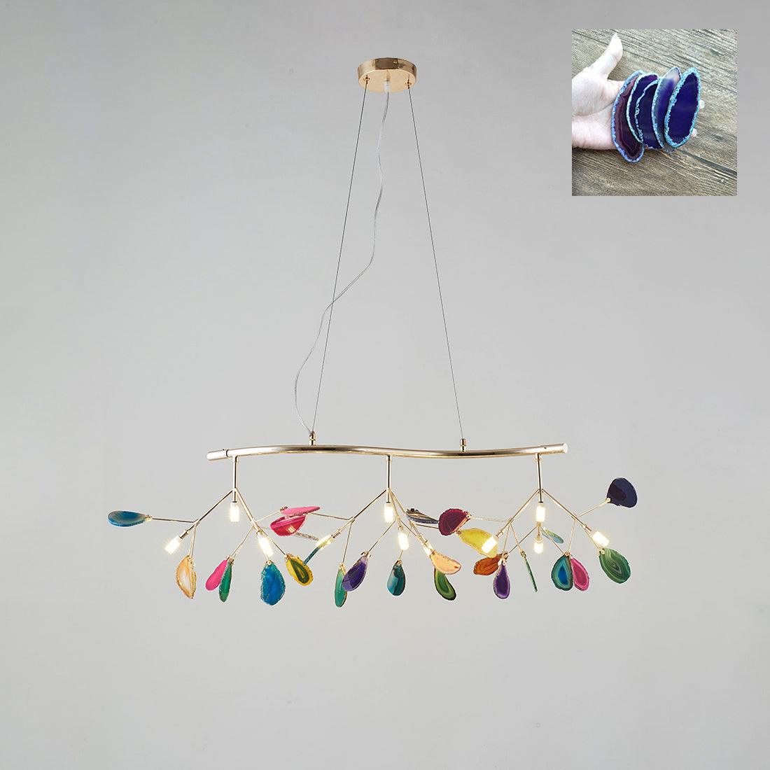 Ulenor Chandelier Colorful Leaf Gilded Arms-Neutral Decor