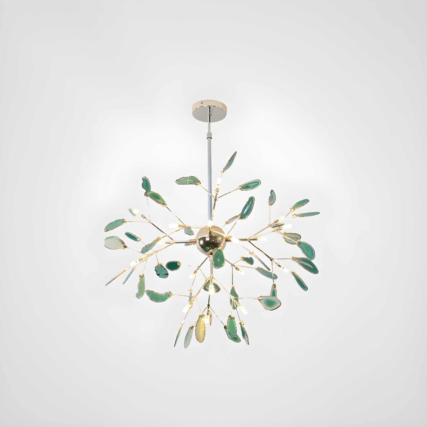 Ulenor Chandelier Colorful Leaf Gilded Arms-Neutral Decor