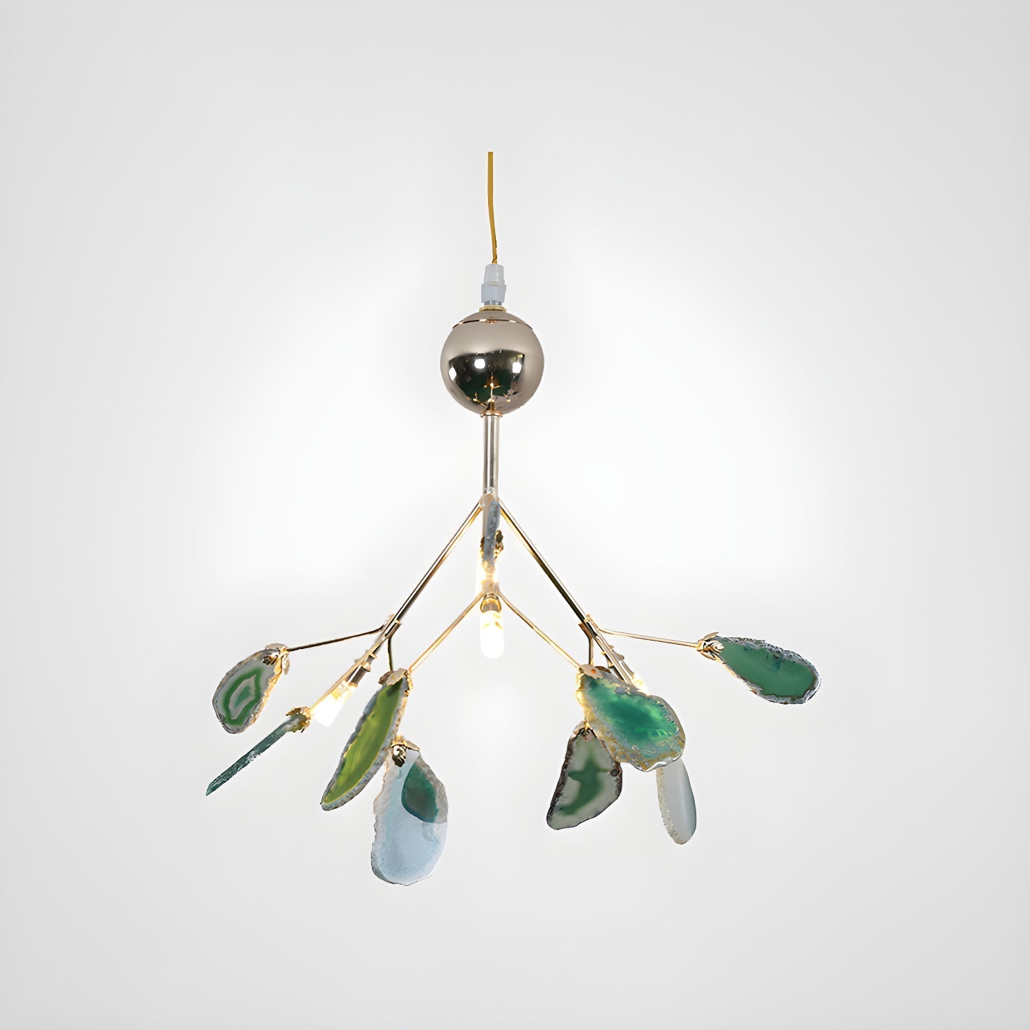 Ulenor Chandelier Colorful Leaf Gilded Arms-Neutral Decor