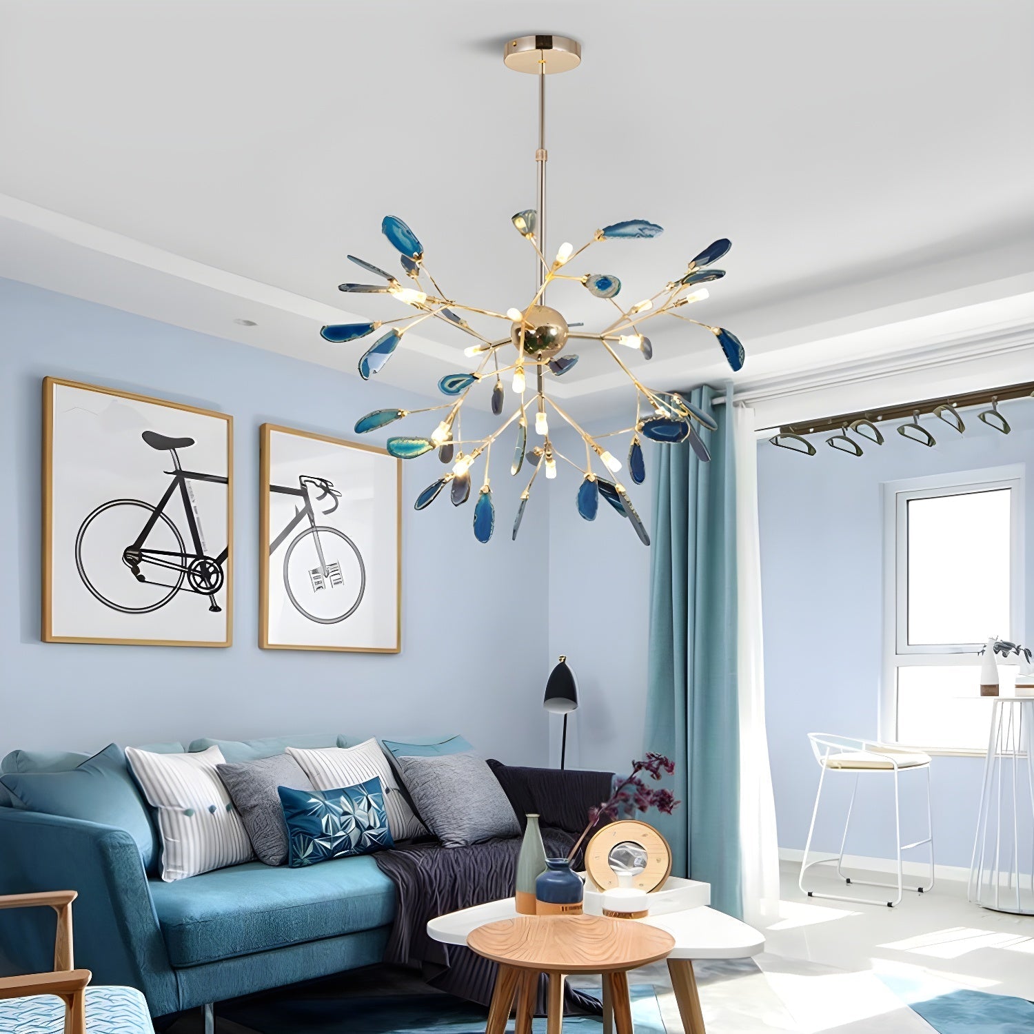 Ulenor Chandelier Colorful Leaf Gilded Arms-Neutral Decor