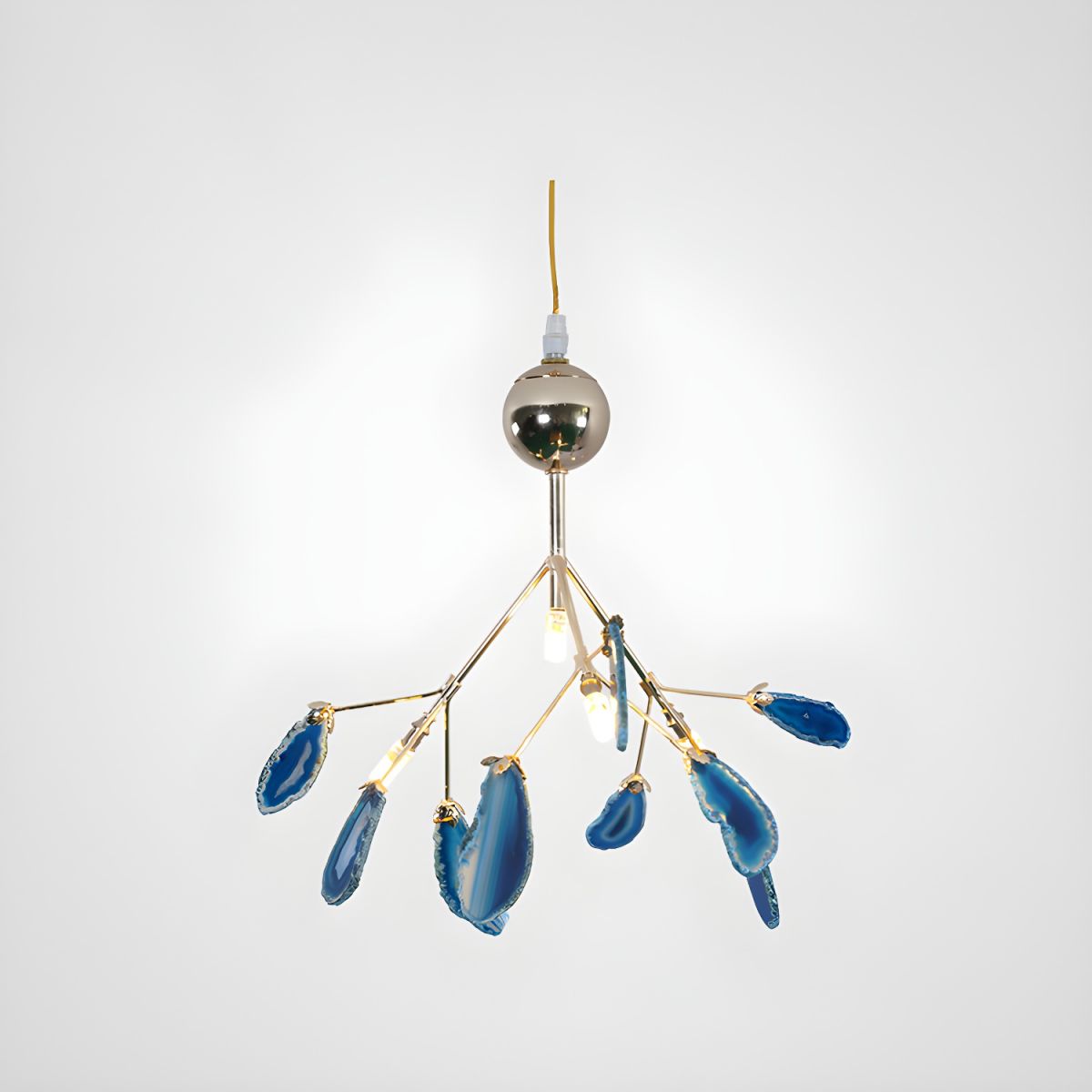 Ulenor Chandelier Colorful Leaf Gilded Arms-Neutral Decor