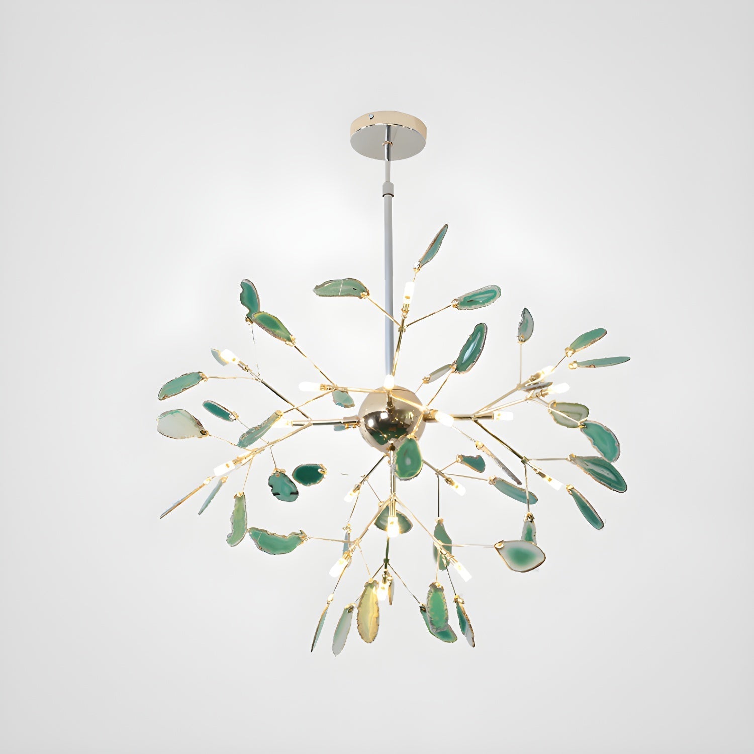 Ulenor Chandelier Colorful Leaf Gilded Arms-Neutral Decor