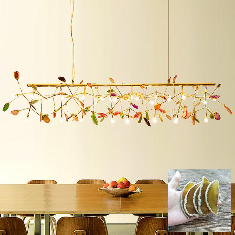 Ulenor Chandelier Colorful Leaf Gilded Arms-Neutral Decor