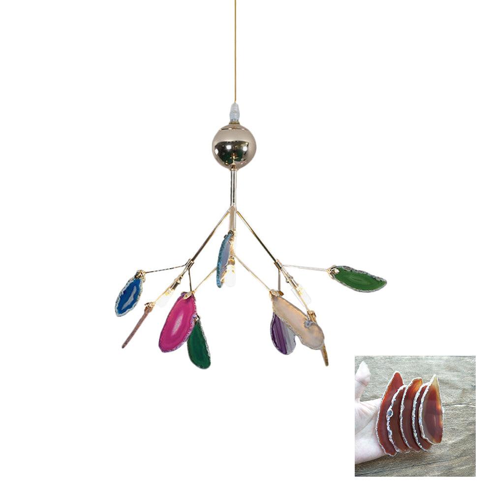 Ulenor Chandelier Colorful Leaf Gilded Arms-Neutral Decor