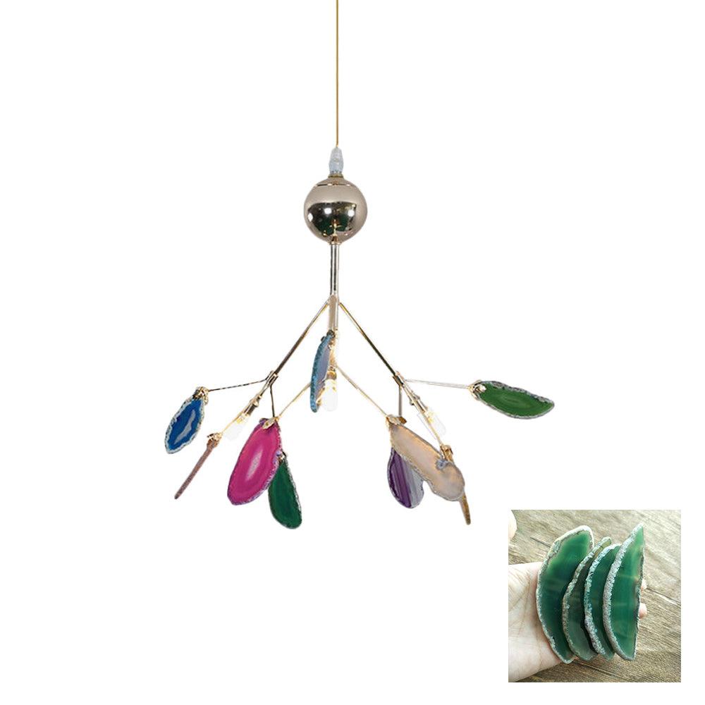 Ulenor Chandelier Colorful Leaf Gilded Arms-Neutral Decor