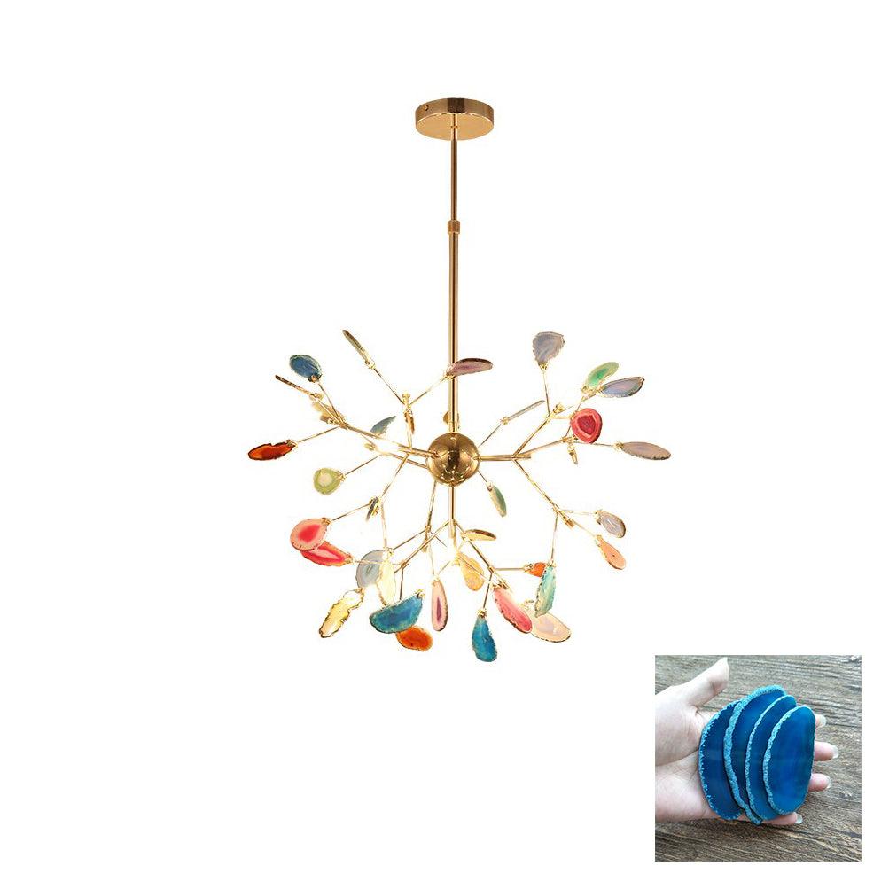 Ulenor Chandelier Colorful Leaf Gilded Arms-Neutral Decor
