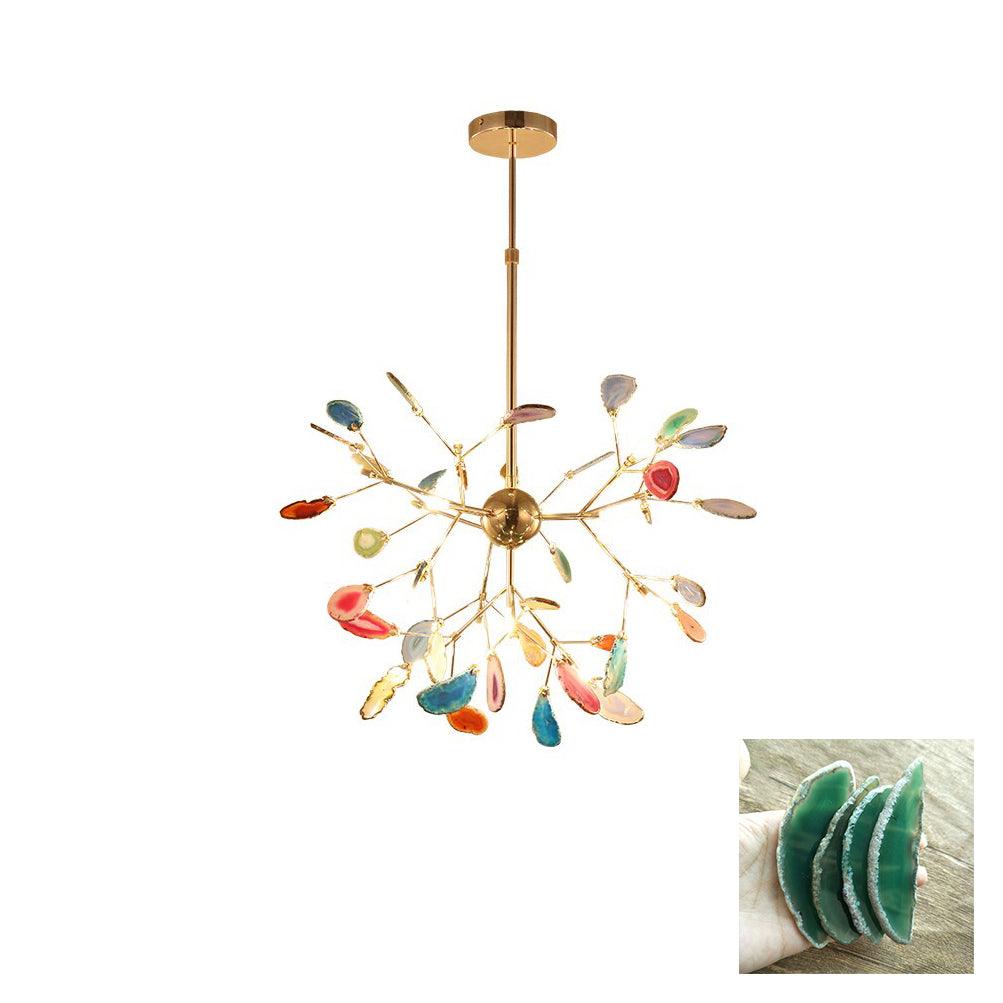 Ulenor Chandelier Colorful Leaf Gilded Arms-Neutral Decor