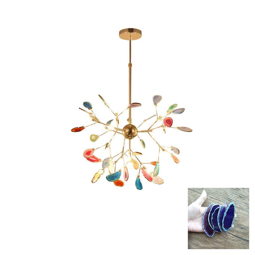 Ulenor Chandelier Colorful Leaf Gilded Arms-Neutral Decor