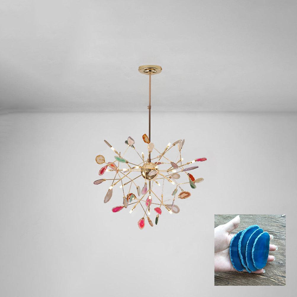 Ulenor Chandelier Colorful Leaf Gilded Arms-Neutral Decor